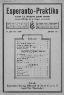 Esperanto-Praktiko : instrua kaj literatura gazeto monata por perfektigo en la Lingvo Internacia.Jaro 5, No 1=49 (januaro1923)