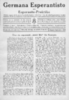 Germana Esperantisto : monata gazeto por la vastigado de la lingvo Esperanto.Jaro 21a, No 8/9 (aug./sept.1924)