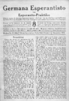 Germana Esperantisto : monata gazeto por la vastigado de la lingvo Esperanto.Jaro 21a, No 12 (decembro1924)