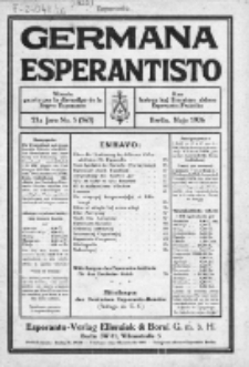 Germana Esperantisto : monata gazeto por la vastigado de la lingvo Esperanto.Jaro 23a, No 5 (majo1926)
