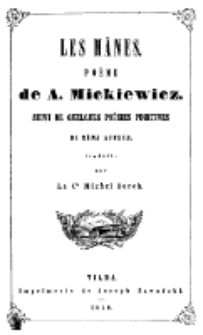 Les Mânes : poëme de A. Mickiewicz, suivi de quelques poësies fugitives du mème auteur