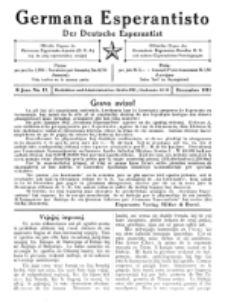 Germana Esperantisto : monata gazeto por la vastigado de la lingvo Esperanto. Jaro 8, No 12 (decembro1911)