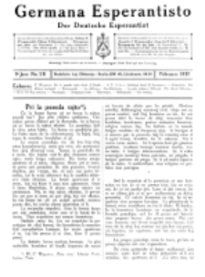 Germana Esperantisto : monata gazeto por la vastigado de la lingvo Esperanto. Jaro 9a, No 2b (februaro1912)