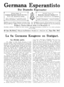 Germana Esperantisto : monata gazeto por la vastigado de la lingvo Esperanto.Jaro 10a, No 9/10a (sept./okt.1913)