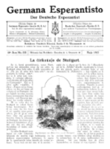 Germana Esperantisto : monata gazeto por la vastigado de la lingvo Esperanto.Jaro 10a, No 5b (majo1913)