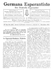 Germana Esperantisto : monata gazeto por la vastigado de la lingvo Esperanto.Jaro 10a, No 12b (decembro1913)