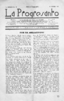 La Progresanto : studieblad van de Federatie van Arbeiders-Esperantisten in het Gebied van de Nederlandse Taal. Jaargang 11, no 10 (October 1949)