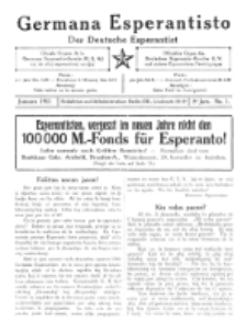 Germana Esperantisto : monata gazeto por la vastigado de la lingvo Esperanto. Jaro 8, No 1 (januaro1911)