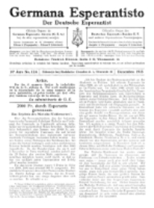 Germana Esperantisto : monata gazeto por la vastigado de la lingvo Esperanto.Jaro 10a (1913)