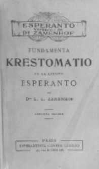 Fundamenta Krestomatio de la lingvo Esperanto. Dekunua Eldono.