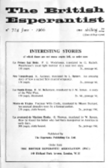 The British Esperantist : the official organ of the British Esperanto Association. Vol. 62, no 724 (June 1966)