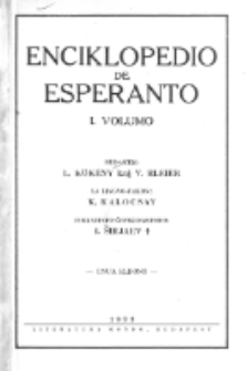 Enciklopedio de Esperanto. Vol. 1