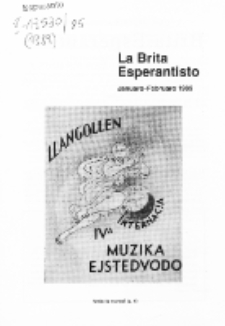 The British Esperantist : the official organ of the British Esperanto Association. Vol. 84, no 887 (Januaro-Februaro 1989)