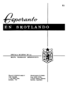 Esperanto en Skotlando : la oficiala bulteno de la Skota Federacio Esperantista.Nr 61 (1965/1966)