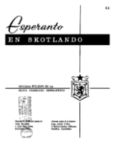 Esperanto en Skotlando : la oficiala bulteno de la Skota Federacio Esperantista.Nr 64 (1966)