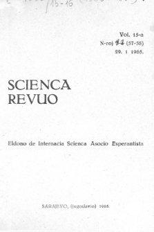 Scienca Revuo. Vol. 15, no 1/2 (1965)