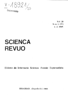 Scienca Revuo. Vol. 20, no 1 (1969)