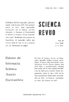 Scienca Revuo. Vol. 22, no 2 (1971)