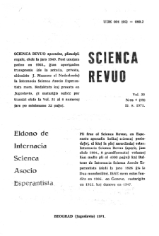 Scienca Revuo. Vol. 22, no 4 (1971)