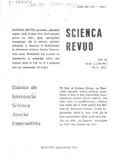 Scienca Revuo. Vol. 23, no 1/2 (1972)