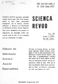 Scienca Revuo. Vol. 25, no 1 (1974)