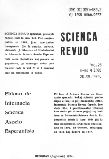 Scienca Revuo. Vol. 25, no 4 (1974)