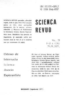 Scienca Revuo. Vol. 28, no 4 (1977)