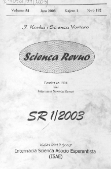 Scienca Revuo. Vol. 54, no 1 (2003)