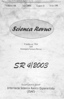 Scienca Revuo. Vol. 54, no 4 (2003)