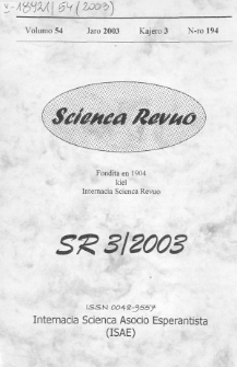 Scienca Revuo. Vol. 54, no 3 (2003)