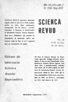 Scienca Revuo. Vol. 26, no 2 (1975)