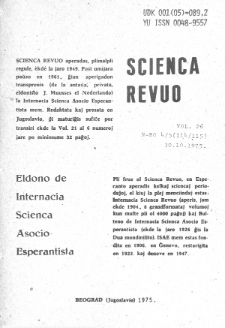 Scienca Revuo. Vol. 26, no 4/5 (1975)