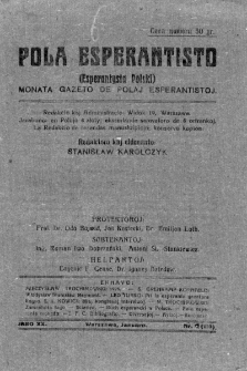 Pola Esperantisto. Jaro 20, no 1=119 (Januaro 1926)