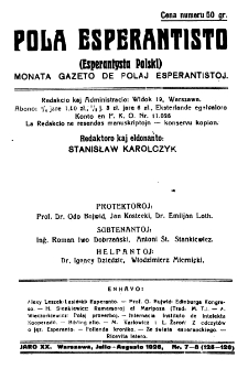 Pola Esperantisto. Jaro 20, no 7/8=125/126 (Julio/Augusto 1926)
