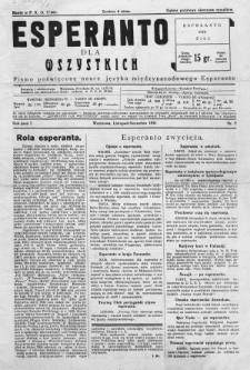 Esperanto dla Wszystkich = Esperanto por Ĉiuj. Rok=Jaro, nr 2 (1933)