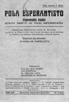 Pola Esperantisto. Jaro 19, no 8=118 (Septembro-Decembro 1925)