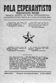Pola Esperantisto. Jaro 18, no 11/12=109/110 (Novembro/Decembro 1924)