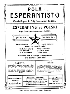 Pola Esperantisto. Jaro 1=3, no 1 (Januaro 1908)