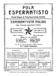 Pola Esperantisto. Jaro 1=3, no 2 (Februaro 1908)