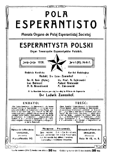 Pola Esperantisto. Jaro 1=3, no 6-7 (Junjo-Juljo 1908)