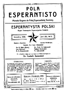 Pola Esperantisto. Jaro 1=3, no 12 (Decembro 1908)