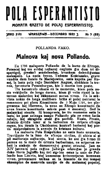 Pola Esperantisto. Jaro 17, no 3=89 (Decembro 1922)