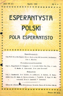 Pola Esperantisto. Jaro 6=8, no 4=73 (Aprilo 1913)