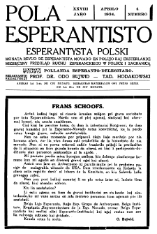 Pola Esperantisto : esperantaj sciigoj por pollingvanoj. Jaro 28, no 4 (Aprilo 1934)