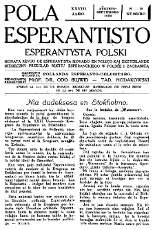 Pola Esperantisto : esperantaj sciigoj por pollingvanoj. Jaro 28, no 8-9 (Aŭgusto-Septembro 1934)