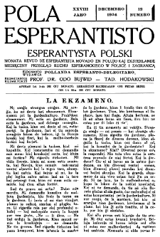Pola Esperantisto : esperantaj sciigoj por pollingvanoj. Jaro 28, no 12 (Decembro 1934)