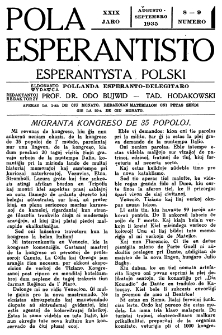 Pola Esperantisto : esperantaj sciigoj por pollingvanoj. Jaro 29, no 8-9 (Aŭgusto-Septembro 1935)