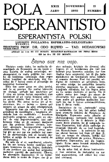 Pola Esperantisto : esperantaj sciigoj por pollingvanoj. Jaro 29, no 11 (Novembro 1935)