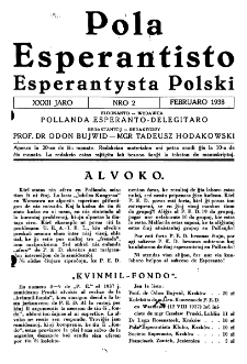 Pola Esperantisto : esperantaj sciigoj por pollingvanoj. Jaro 32, no 2 (Februaro 1938)