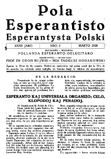 Pola Esperantisto : esperantaj sciigoj por pollingvanoj. Jaro 32, no 3 (Marto 1938)